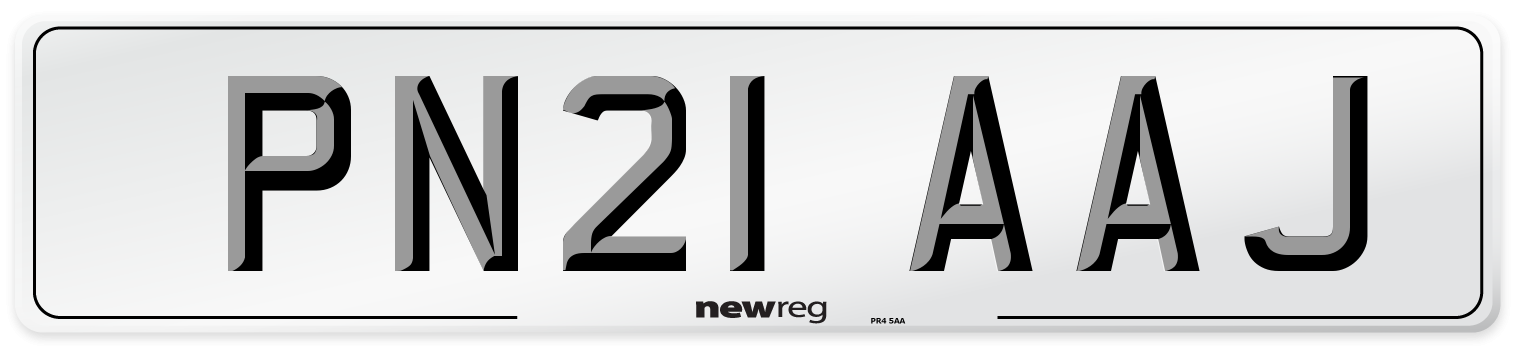 PN21 AAJ Number Plate from New Reg